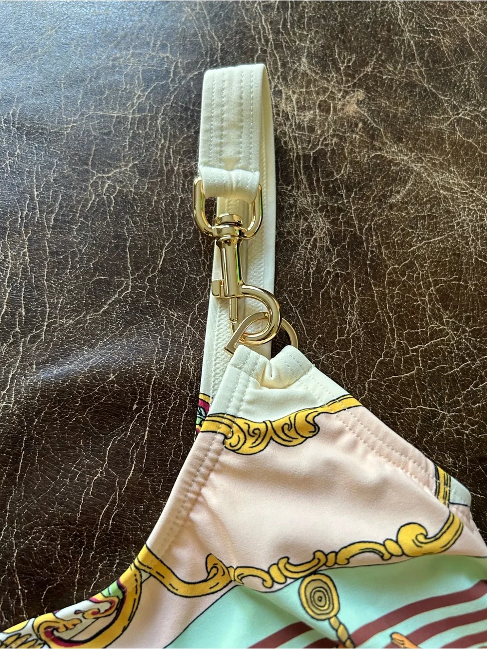 Tory Burch Carousel Gold Clip Tank One-Piece Swimsuit